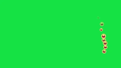 Facebook Live Stream Ha Ha React Laughing Face Emoji Green Screen Video stock 303446365