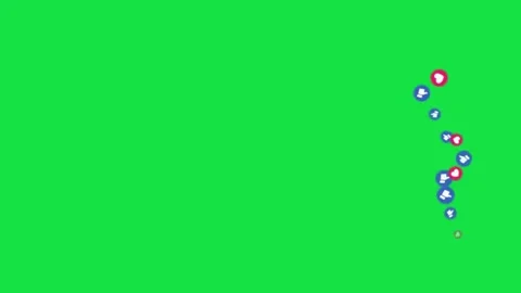 Facebook Live Stream Like Love React Symbol Animation Green Screen Stock-Footage 303446541
