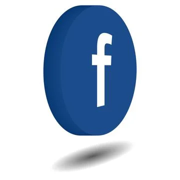 Facebook logo with 3d view Stock Illustration