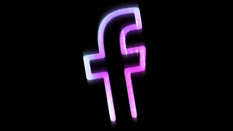 Facebook logo animation on a simple black background Stock Footage 313520400