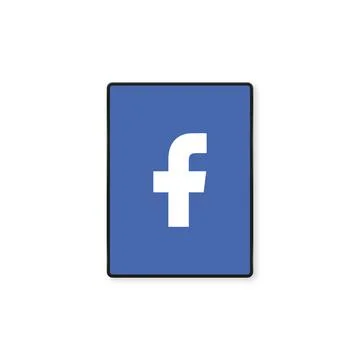 Facebook logo blue ipad screen. Editorial vector. Kyiv, Ukraine - December 10 Stock Illustration