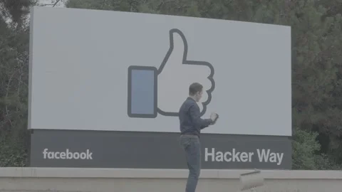 Facebook logo closeup Stock Footage 148307338