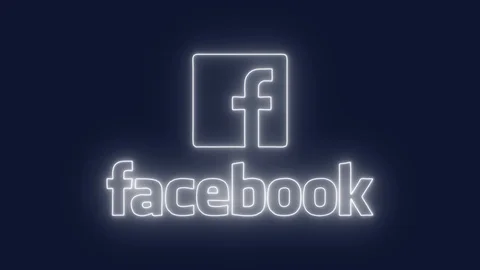 Facebook Logo With Neon Lights Stock Footage 105244175