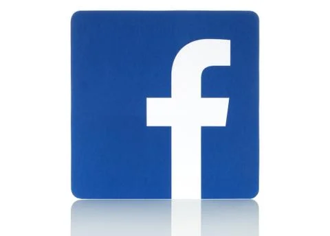 Facebook logo sign on white background. Stock Photos