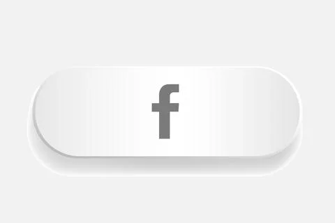 Facebook logo sign on white button. Stock Illustration