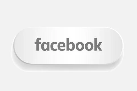 Facebook logo sign on white button. Stock Illustration