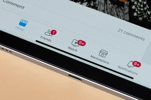 Facebook menu buttons Stock Photos