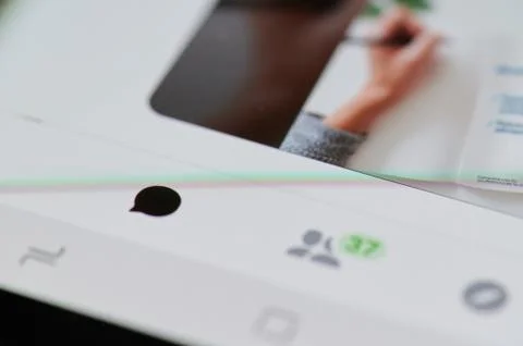 Facebook messenger menu Stock Photos