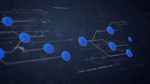 Facebook Network Circuit Board Link Connection Technology Seamless Loop 4K Stock Footage 70018477