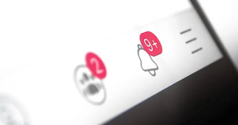 Facebook notifications bell icon moving. Incoming inbox message. Alarm icon. Stock Footage