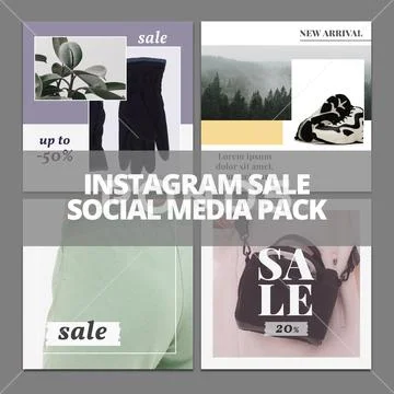 Facebook or Instagram Sale Posts Set PSD Template