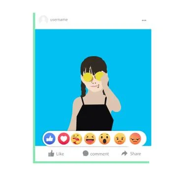 Facebook post illustration	 Stock Illustration