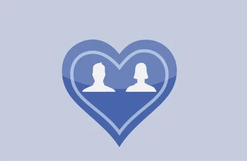 Facebook profiles in a heart Stock Illustration
