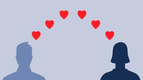 Facebook profiles in love Stock Illustration