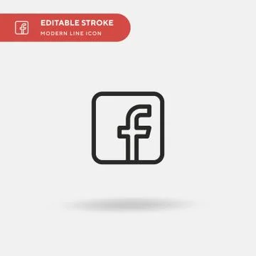 Facebook Simple vector icon. Illustration symbol design template for web mobi Stock Illustration