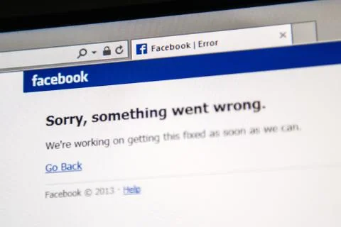 Facebook site is down Stock Photos