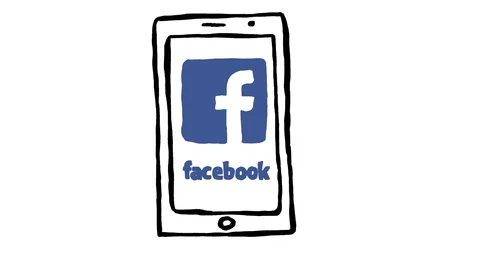 Facebook on Smartphone Scribble Animation Doodle Cartoon 4K Video stock 72442277