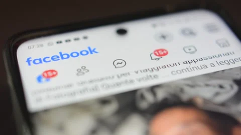 Facebook social network icon logo. scroll social media network app. Video stock 297844590