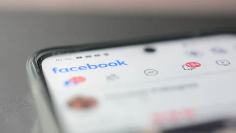 Facebook social network icon logo. scroll social media network app. Stockbeeldmateriaal 297844649