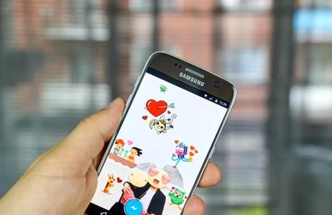 Facebook Stickered app Stockfoto's