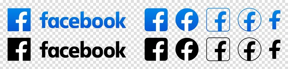 Facebook Vector Button Set Stock Illustration