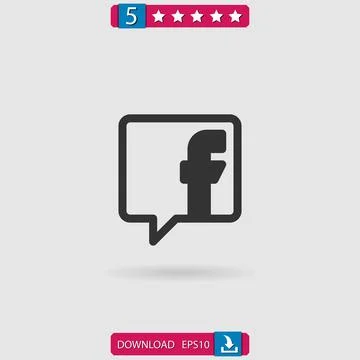 Facebook vector icon Illustrazione stock
