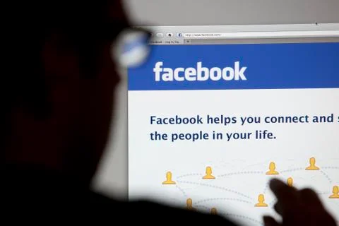 Facebook website on computer screen Stock Photos