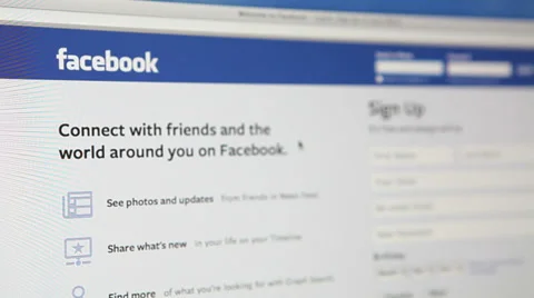 Facebook website home page Stock-Footage 33301765