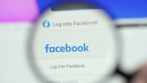 Facebook Website Logo Online on a Computer Screen Focus Closeup Stock Footage 219152187