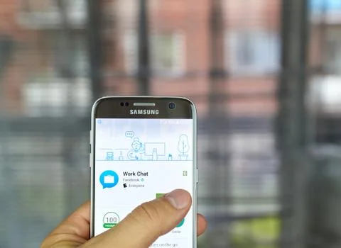 Facebook Work Chat app Stock Photos