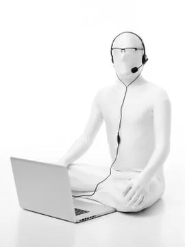 Faceles man customer support Illustrazione stock