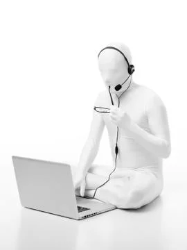 Faceles man customer support Illustrazione stock