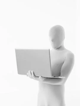 Faceles man with notebook Illustrazione stock