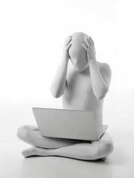 Faceles man with notebook Illustrazione stock