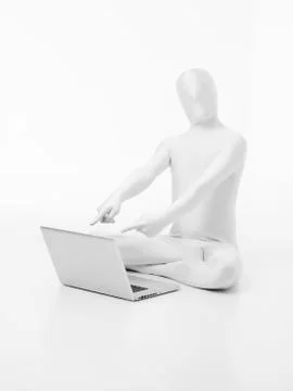 Faceles man with notebook Illustrazione stock