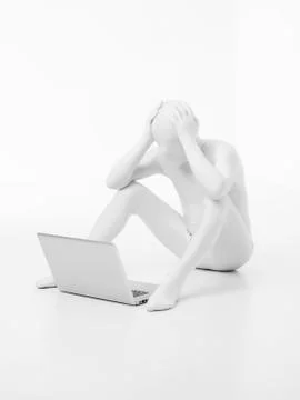 Faceles man with notebook Illustrazione stock