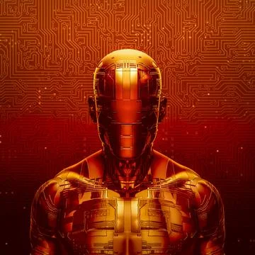 Faceless artificial intelligence Illustrazione stock