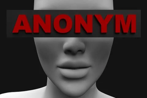 Faceless face closed text anonymous Stock Illustration