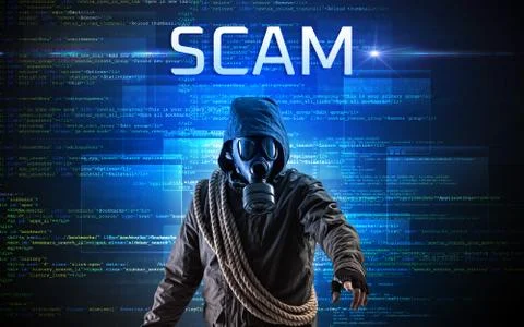 Faceless hacker on code background 스톡 사진