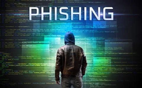 Faceless hacker on code background 스톡 사진