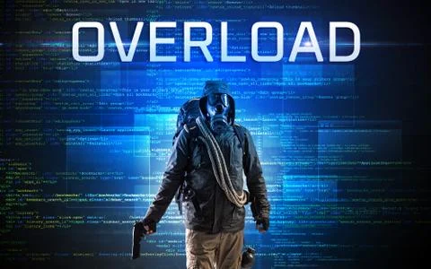 Faceless hacker on code background Foto stock