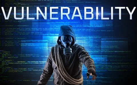 Faceless hacker on code background 스톡 사진