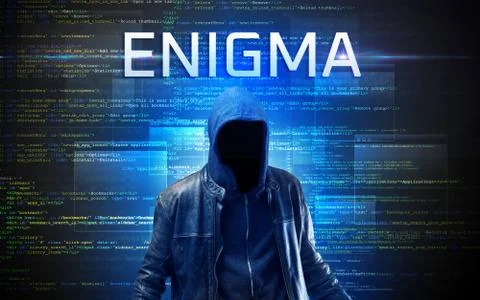 Faceless hacker on code background Stock Photos