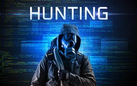 Faceless hacker on code background Stock Photos