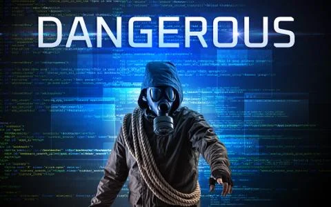 Faceless hacker on code background 스톡 사진