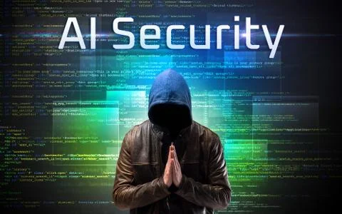 Faceless hacker on code background Stock Photos