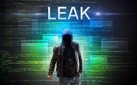 Faceless hacker on code background Stock Photos