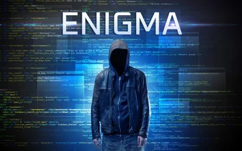 Faceless hacker on code background Stock Photos