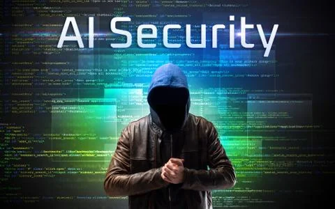 Faceless hacker on code background Foto stock