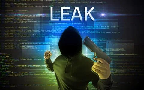 Faceless hacker on code background Foto stock